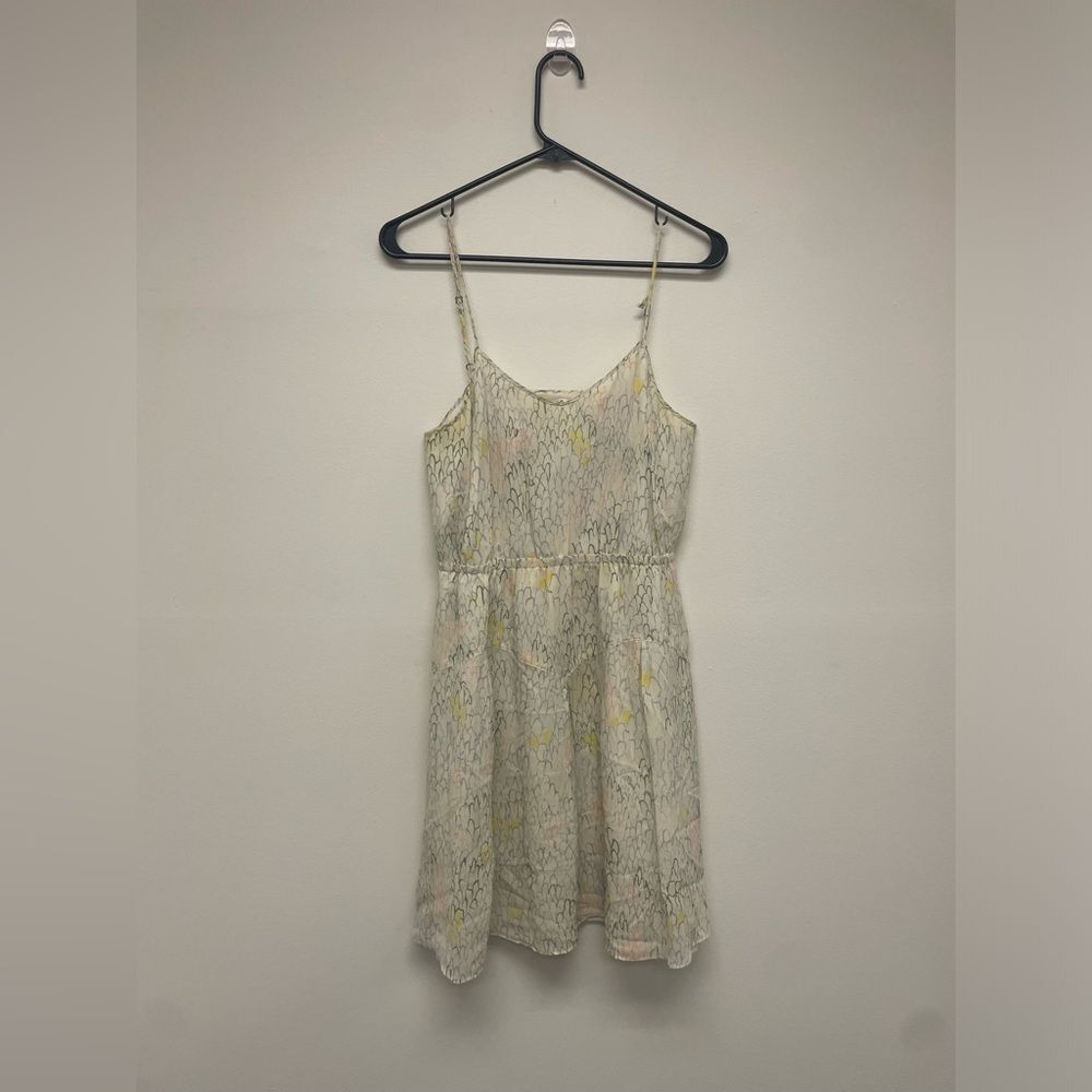 Broadway & Broome Yellow Petals Floral Print Mini Summer Dress SZ S